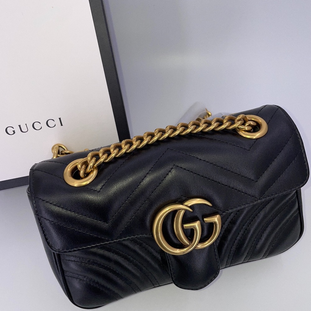 Gucci Marmont GG matelasse' mini bag Black